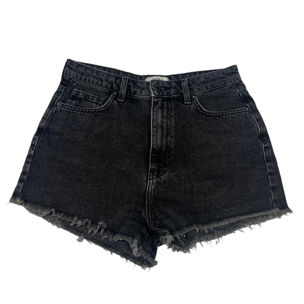 Forever 21 Jean Shorts Cutoff Black‎ Denim High Waisted High Rise Women's 26